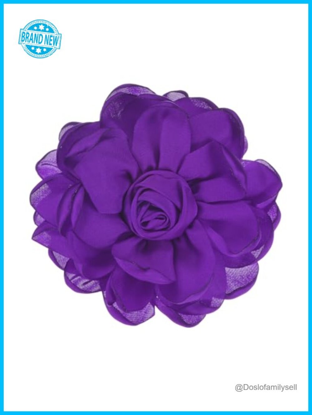 Satin Chiffon Floral Brooch Pin Hair Clip